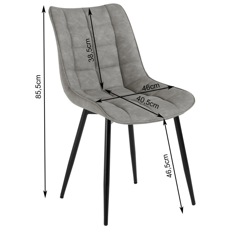Vassar 46.5cm H Upholstered Side Chair, Light Grey