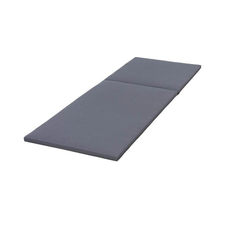 2" Thick Chaise Lounge Cushion - Waterproof Foldable 2-Section Design-For Poolside, Patio & Garden, Dark Gray
