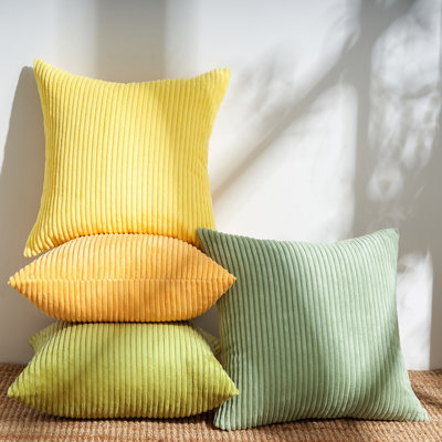 Corduroy Striped Corduroy Pillow Cover Square Modern Gradient Pillow Cases for Sofa,  Decorative Cushion Cover