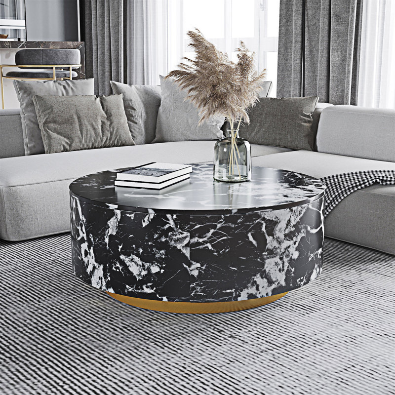 Table basse ronde, Noir