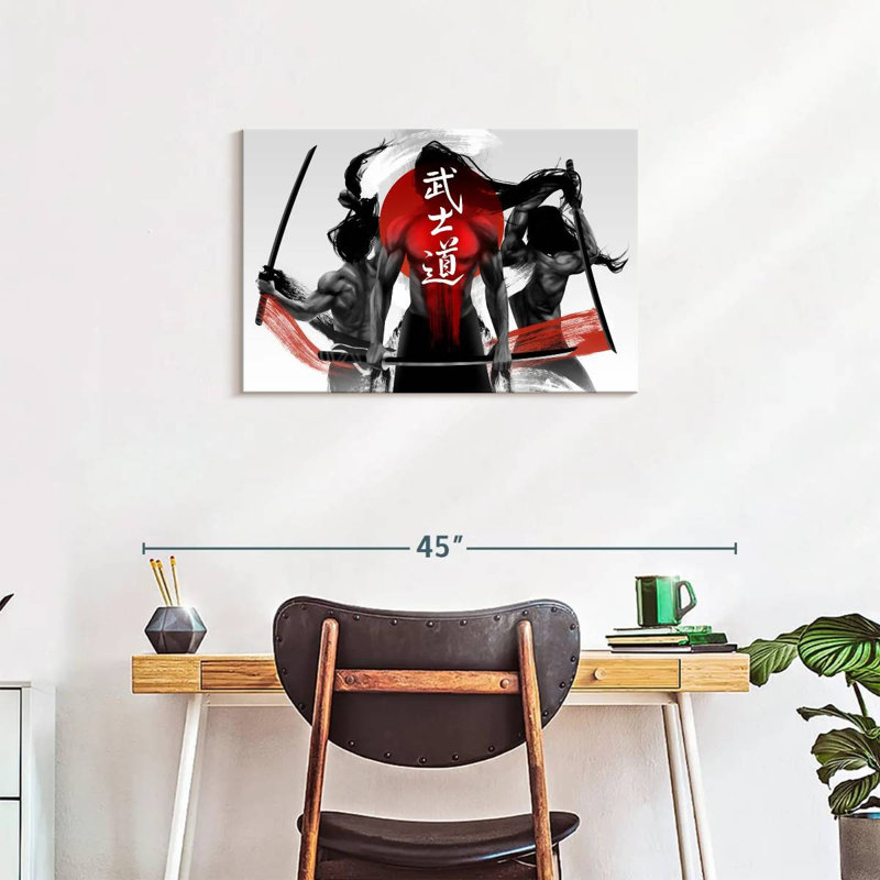 Leisha Three Samurais, 20" H x 30" W