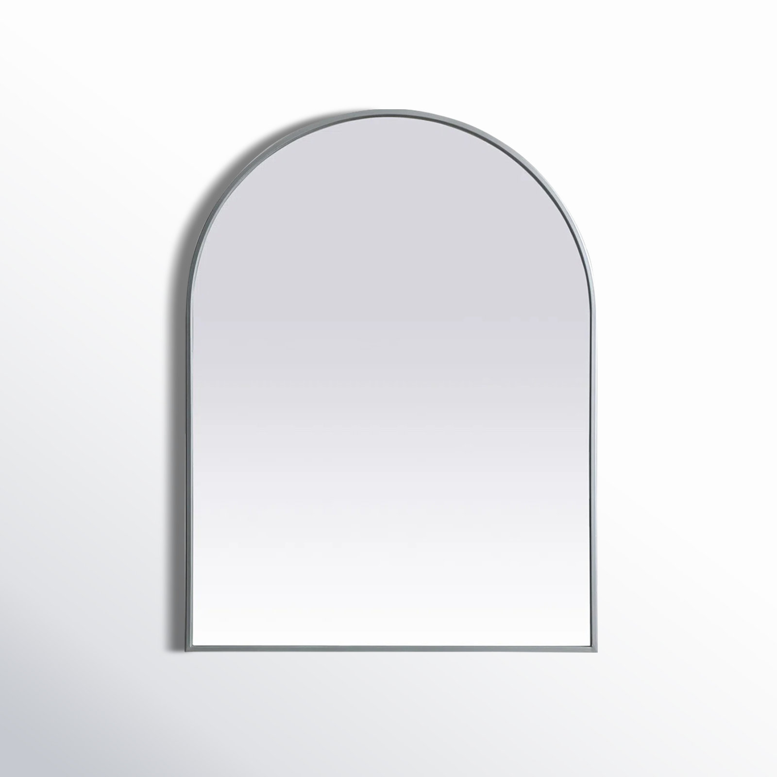 Sabine Metal Arch Wall Mirror, Silver, 36" x 27"