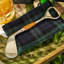 Ouvre-bouteille de club de golf avec pochette cadeau à carreaux, laiton et bois de manguier, H 7,5 po