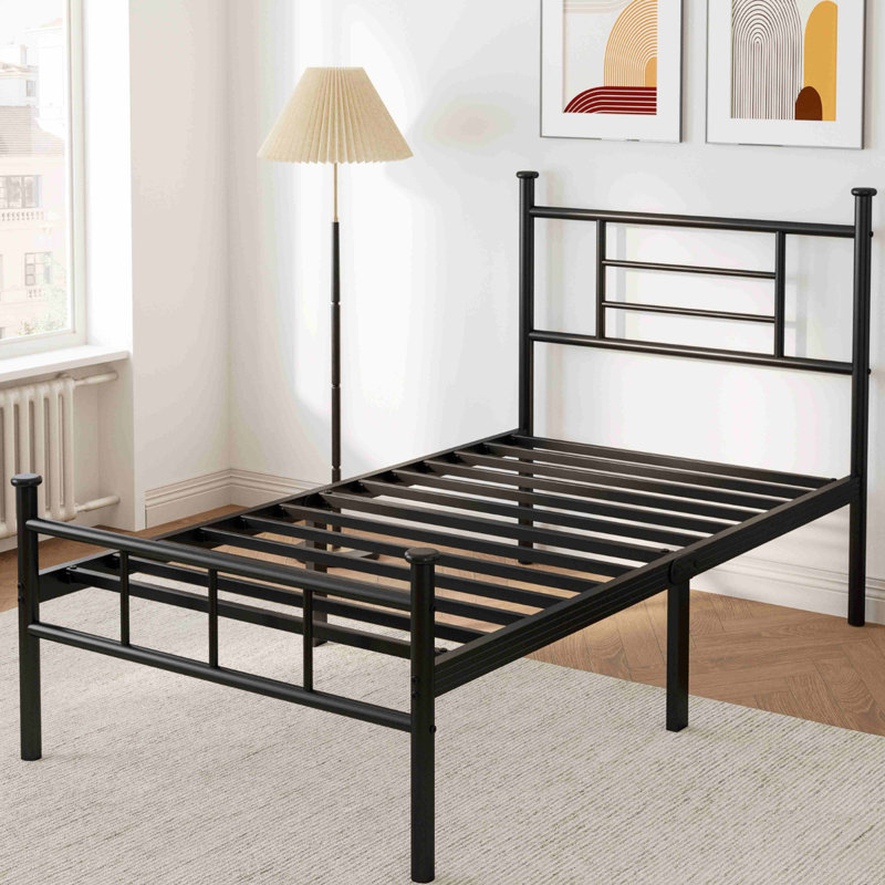 Carrold 42" Platform twin xl bed frame with headboard, Heavy Duty metal bed frame Structure, No Box Spring Needed, No Squeak, Single Beds for Kids, Teens, Students, Compact Space-Saving Design