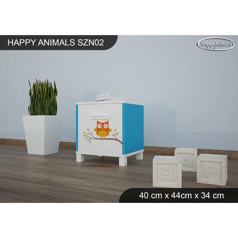 Nightstand, White/Blue