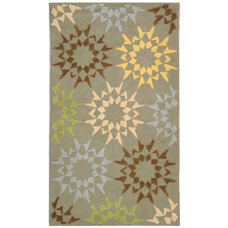 Kirstey Martha Stewart Hand Hooked Cotton Pile Rug, Rectangle 2'6" x 4'3"