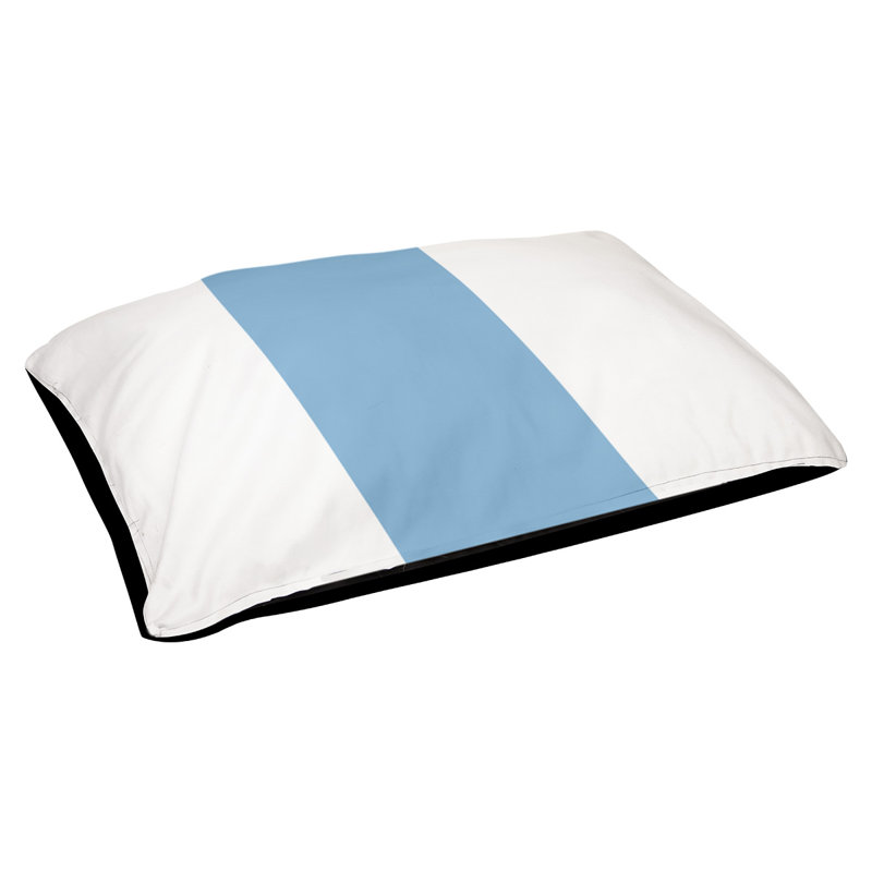Coussin d'extérieur pour chien Florida Tribe, Grand (l 40 po x P 30 po x H 6,5 po), Blanc / bleu bébé / blanc