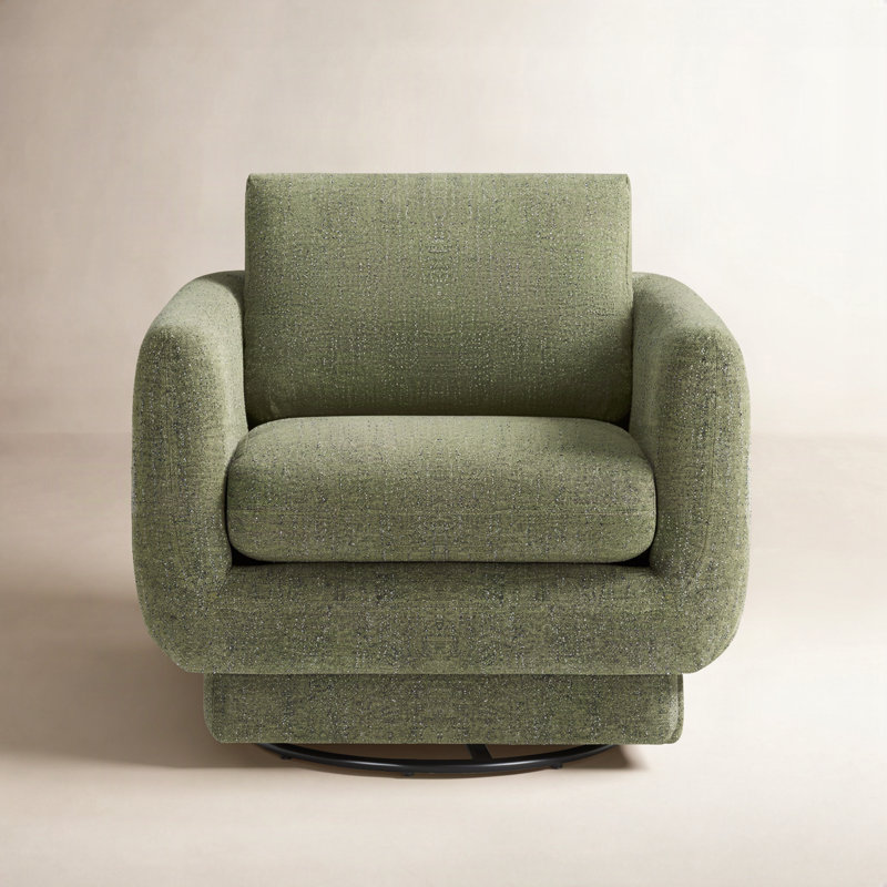 Ramel Upholstered Swivel Armchair, Mellow Forest Chenille