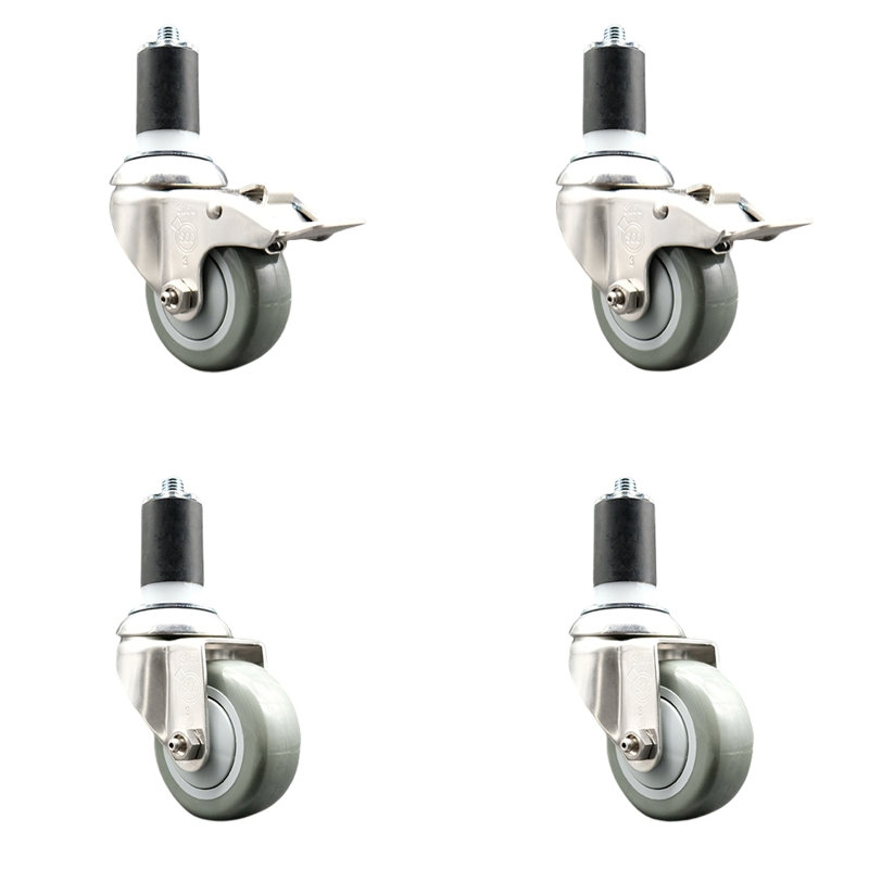Swivel Stem Caster, 3.5" H x 3.5" W