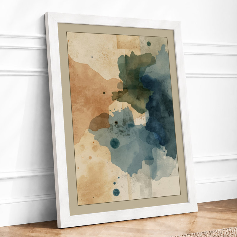 Fluid Abstraction Abstract - Framed Print, A1 - 84.1 x 59.4 cm, White