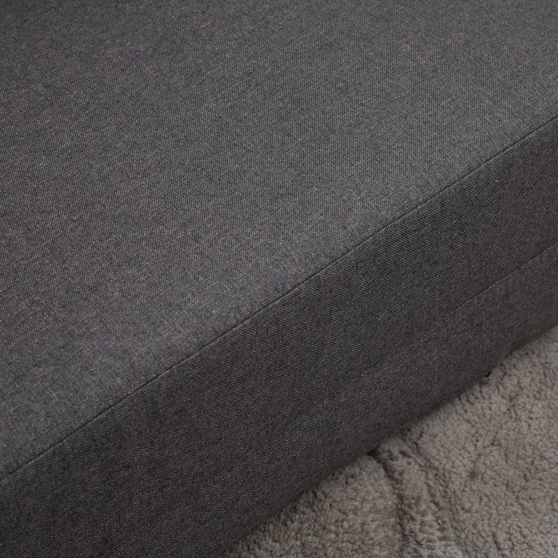 Canapé-lit convertible, Polyester gris foncé, Mousse