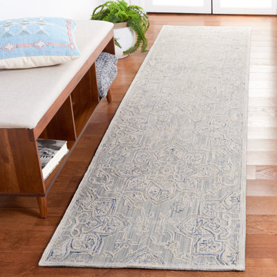 Lafave Oriental Wool and Cotton Floral Rug 