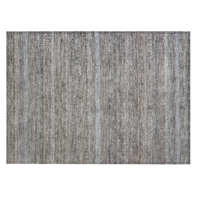 Machine Washable Indoor/Outdoor Xhevrie Brown Rug, Rectangle 1'8" x 2'6"