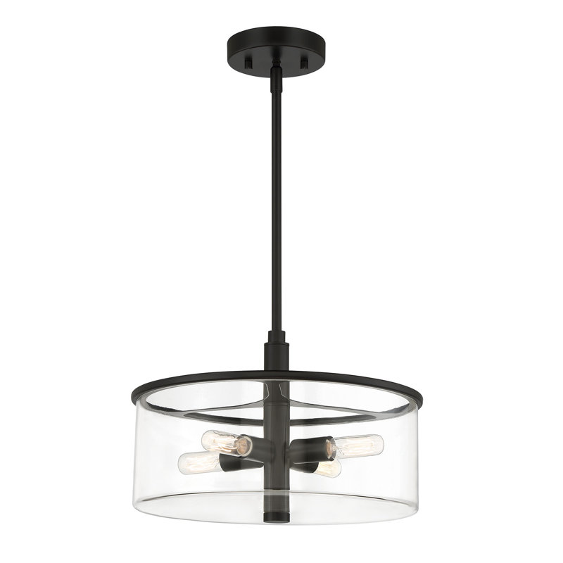 Luminaire suspendu tambour 4 lumières Zenobius, Dos plat