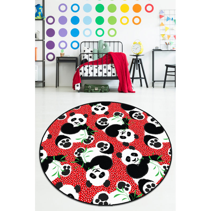 Round Eller Animal Print Shag Area Rug, Round 120cm