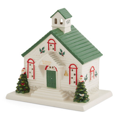 Spode Christmas Tree Led School House 5.5"
