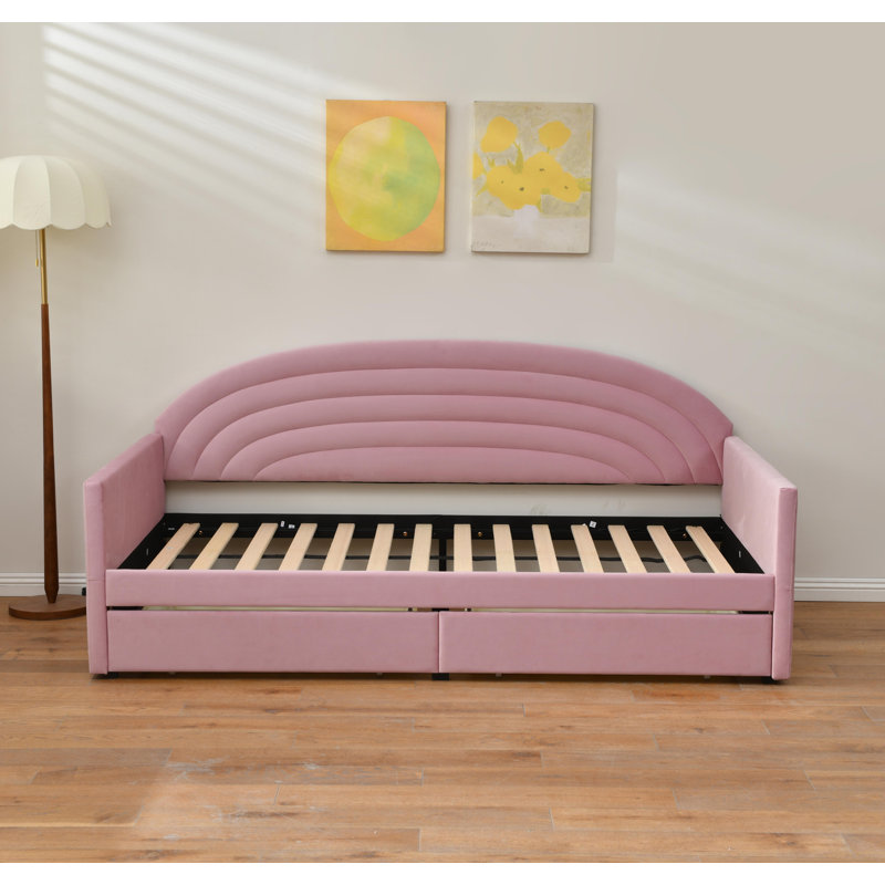 Storage Daybed with 2 Drawers , Pink