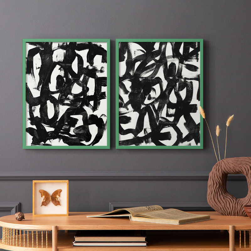 «Graffiti Tangle I», reproduction encadrée de qualité supérieure - prête à être accrochée - aucun clou requis - aucun clou requis
