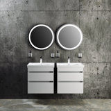 39.6'' Single Bathroom Vanity with Ceramic Top with Mirror