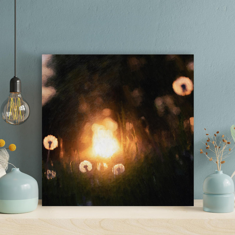 «Light On Dandelions», reproduction d'art graphique sur toile tendue, H 16 po x l 16 po
