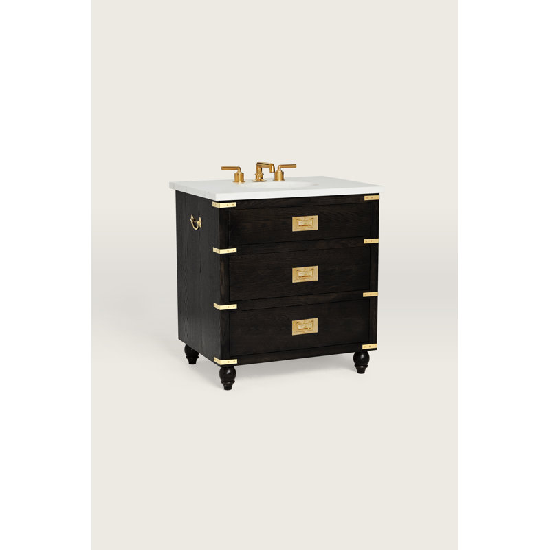 Katherine in. W Wall Mounted Single Double Bathroom Vanity Base, Ebony, 30"