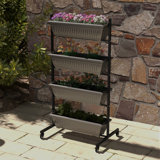 Shamarra Vertical Raised Garden Bed with Wheels, 4 Container Boxes