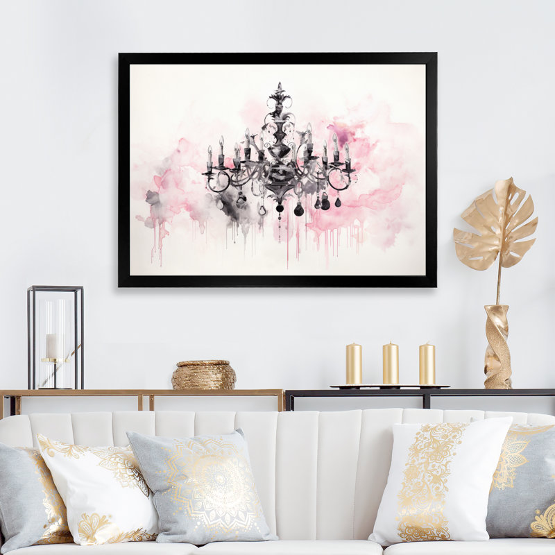 Lustre Sumi Zen VII - reproduction sur toile, H 24 po x l 32 po x P 1 po, Cadre photo noir