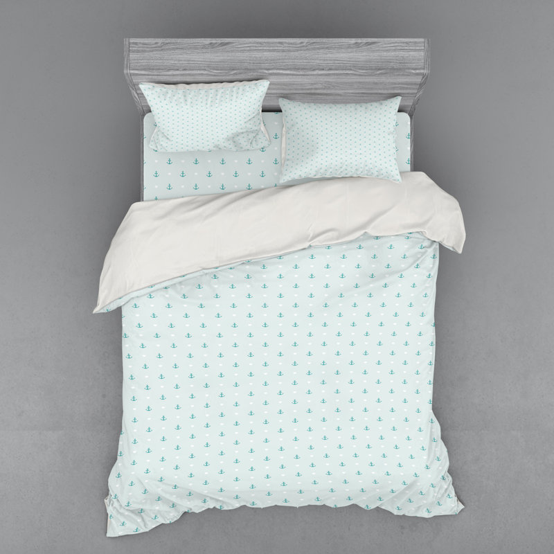 Ensemble de housse de couette en microfibre bleu bébé / bleu sarcelle, Housse de couette grand + 3 pièces supplémentair