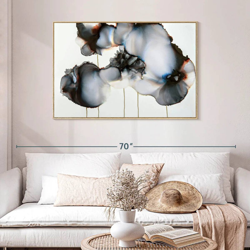 Sonnet noir I, Cadre flottant en bois naturel, 46 po x 31 po