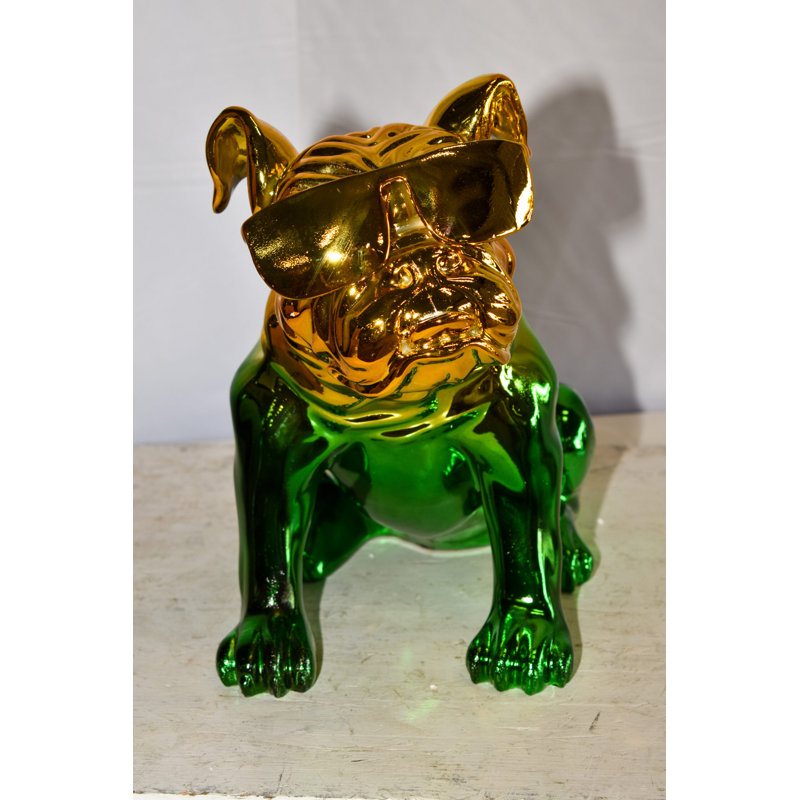Statue de jardin pour chien Ilijan Ombre, Vert varié