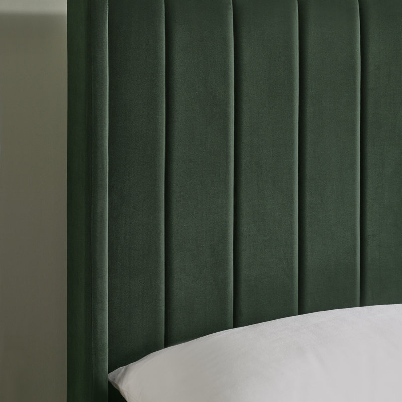Upholstered Ottoman Storage Bed, Kingsize (5'), Green