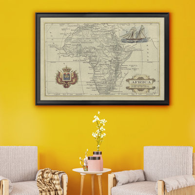 Carte antique d'Afrique - reproduction d'art sur toile