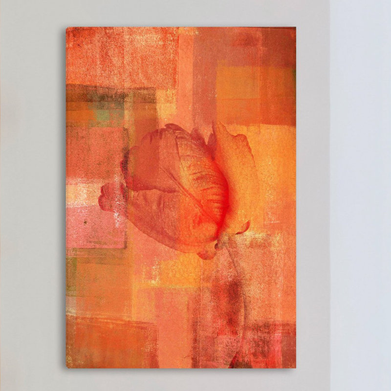 Reproduction d’art sur toile tendue "rose à la déballée" par parvez taj,, H 60 po x l 40 po