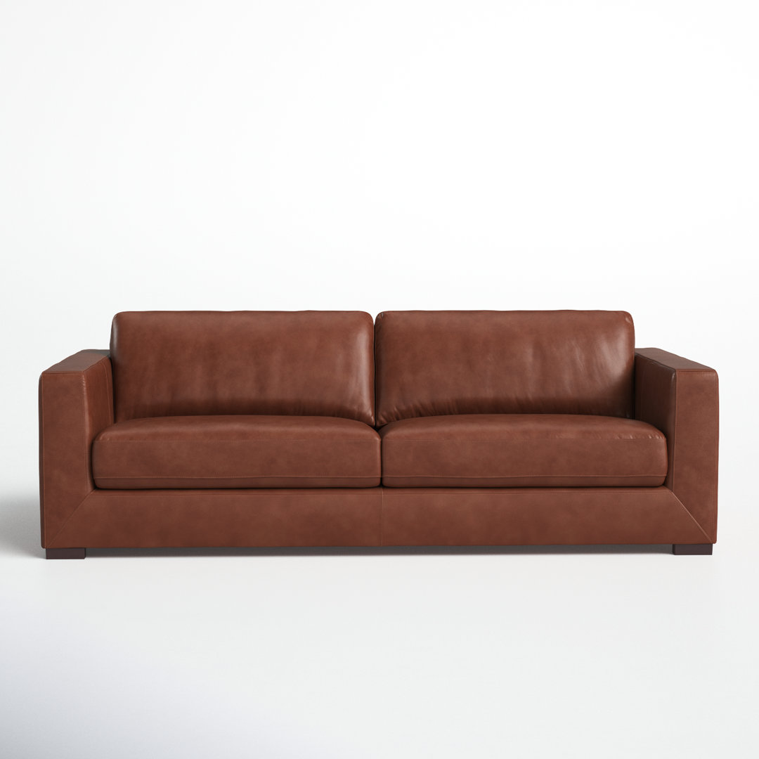 Winsor 91'' Top Grain Genuine Leather Sofa Birch Lane™ Upholstery 