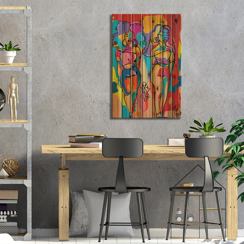 «Essi Carolina On Wood» par Pinklomein, H 26 po x l 18 po x P 1,5 po