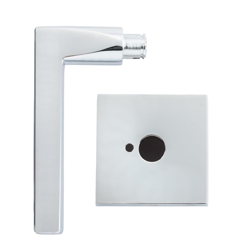Bravura 839-7 Delray Privacy Lever on Square Contemporary  Rose in Polished Chrome