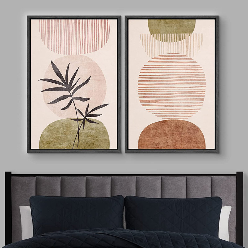 Ensemble d'art mural Mid Mid Century Modern Boho IDÉE4WALL, Noir, H 36 po x l 48 po x P 1,5 po