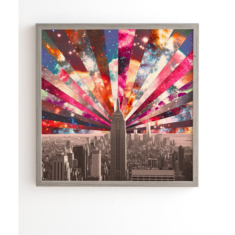 « green superstar new york », impression, H 12 po x l 12 po x P 1 po, Cadre brun