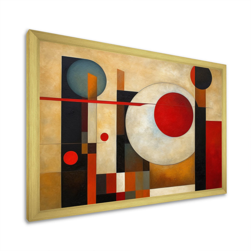 " Brown And Red Exploring Dimensions ", 12" H x 20" W x 1" D, Gold Picture Frame