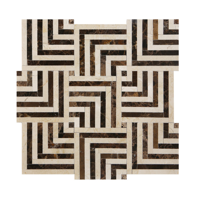 Natural Stone Mosaic Wall & Floor Tile, Irovy/Dark Emperador