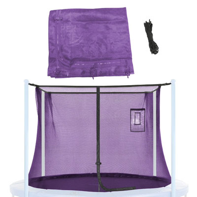 Filet de sécurité pour trampoline de 12 pi Machrus Upper Bounce utilisant 4 poteaux droits ou 2 arches avec pochette pour tablette