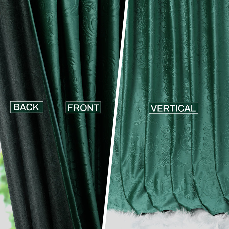 Hemington Blackout Curtain Pair, 52" W x 84" L, Green