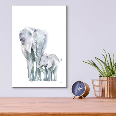 Bungalow Rose «Mama Elephant On White» par Katrina Pete, art mural en verre acrylique