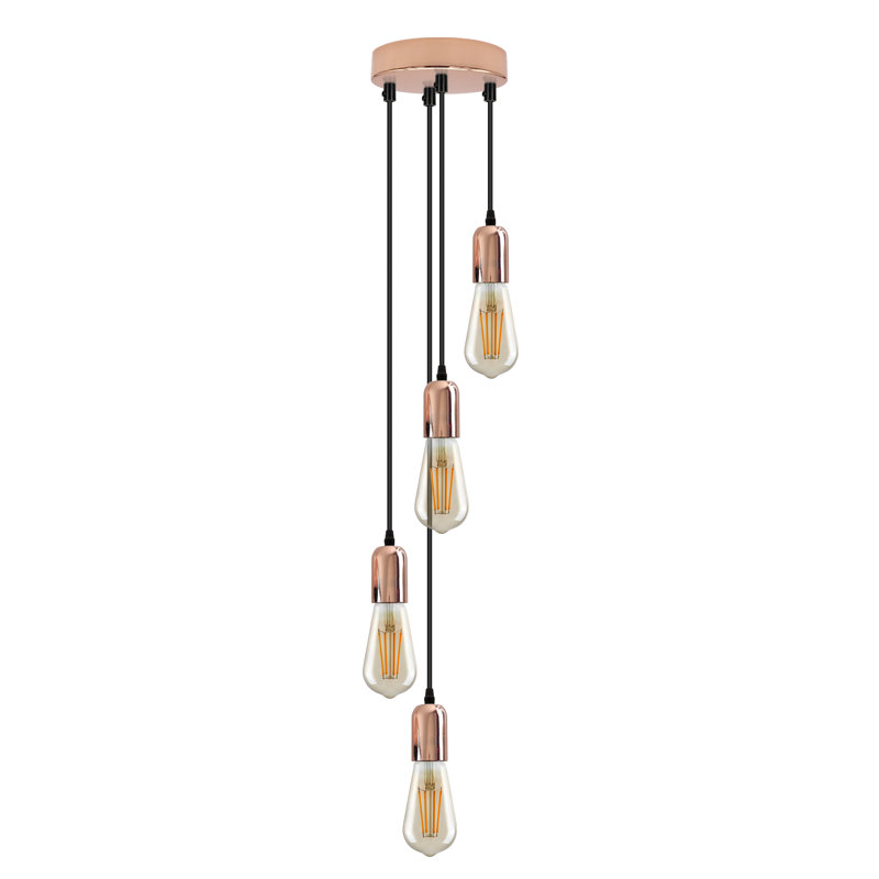Kadian 4 - Light Rose Gold Cluster Pendant, No