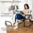 3 Pcs Wood Rocking Bistro Set Outdoor Conversation Set With Porch Rocking Chairs