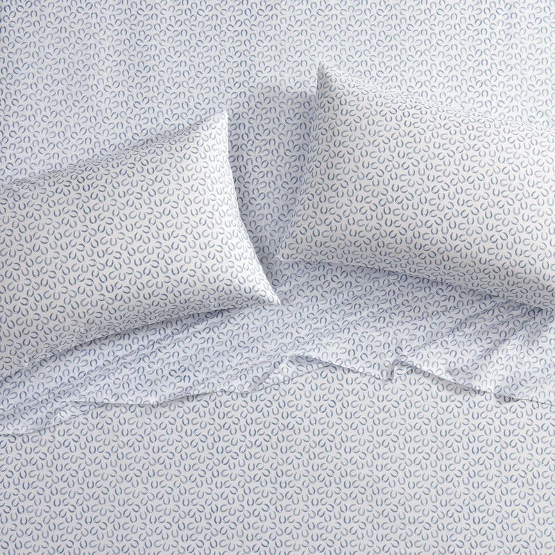Wrangler Printed Cozy Novelty Sheet Sets, Full Sheet Set with 2 Pillowcases, Blue Horseshoe