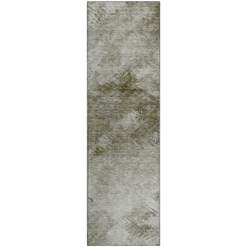 Premium Machine Washable Cerrito AMF590 Taupe Rug, Runner 2'3" x 7'6"