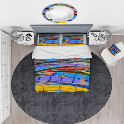 Polyester Geometric Shapes Duvet Cover Set