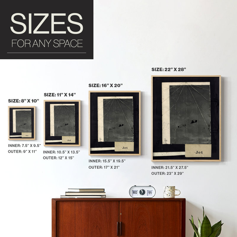 Jet I Framed Print - Solid Wood, 15" H x 12" W, Natural Framed
