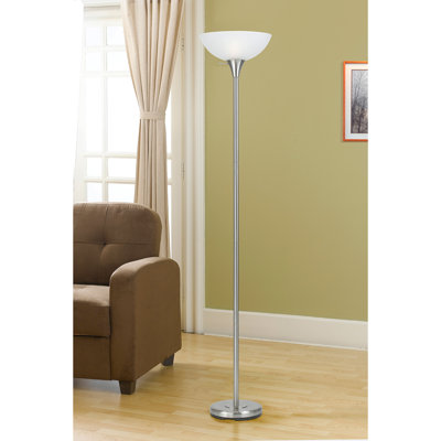 Lampe sur pied en métal à 3 intensités, 150 W, avec abat-jour en verre, hauteur 178 cm (70 po), pour l'éclairage intérieur.